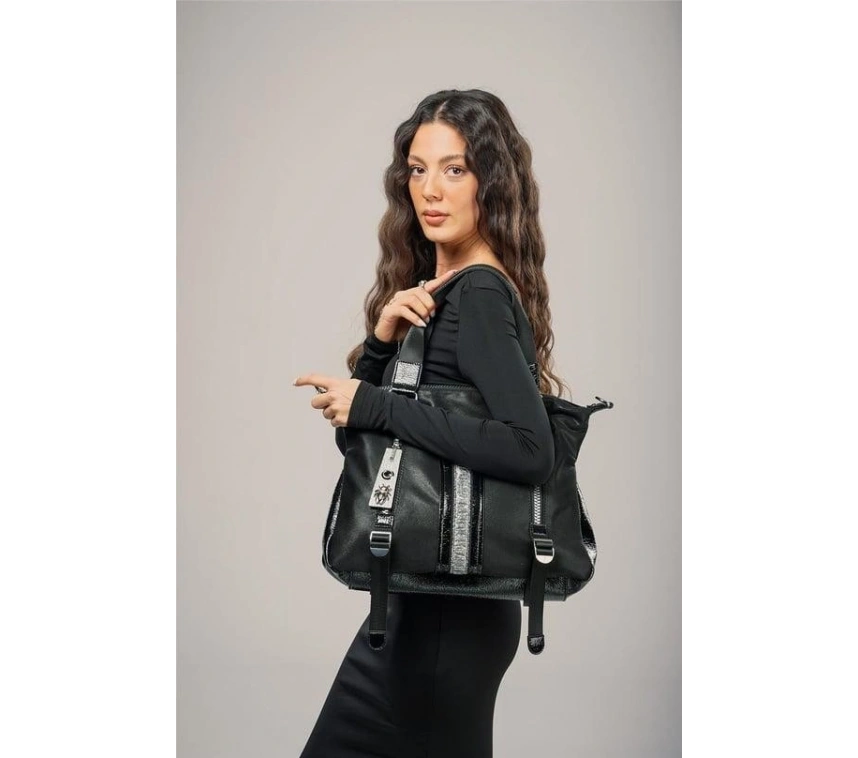 Toja Siyah Cilt Kol Ve Omuz Çantası