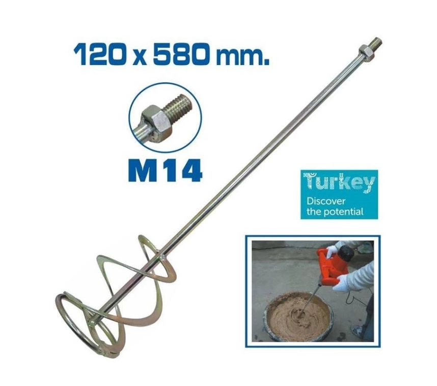 Topshop TH14343 Boya Alçı ve Harç Karıştırıcı Uç 120x580 mm