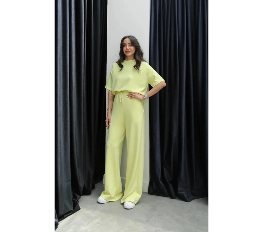 Tshirt alt üst modal takım sarı