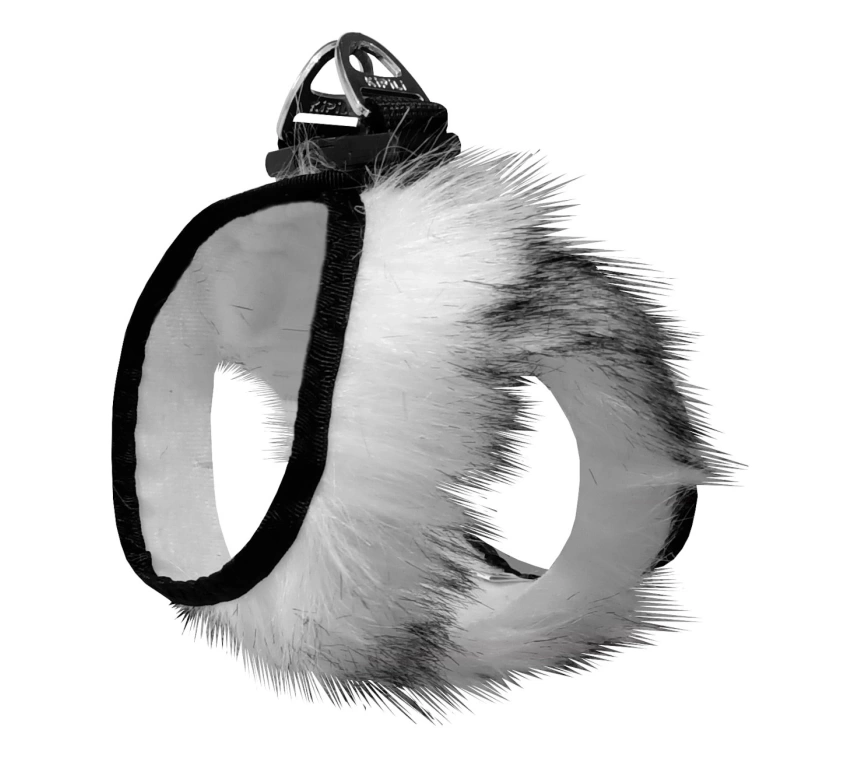 Üç Kilitli Peluş Kedi Köpek Göğüs Tasması 28-34 cm X-Small Kırçıl