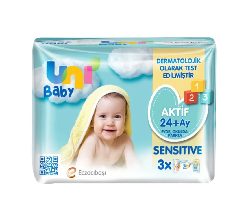 Nessiworld Uni Baby Aktif Sensitive Islak Havlu Mendil 3Lü 156 Yaprak