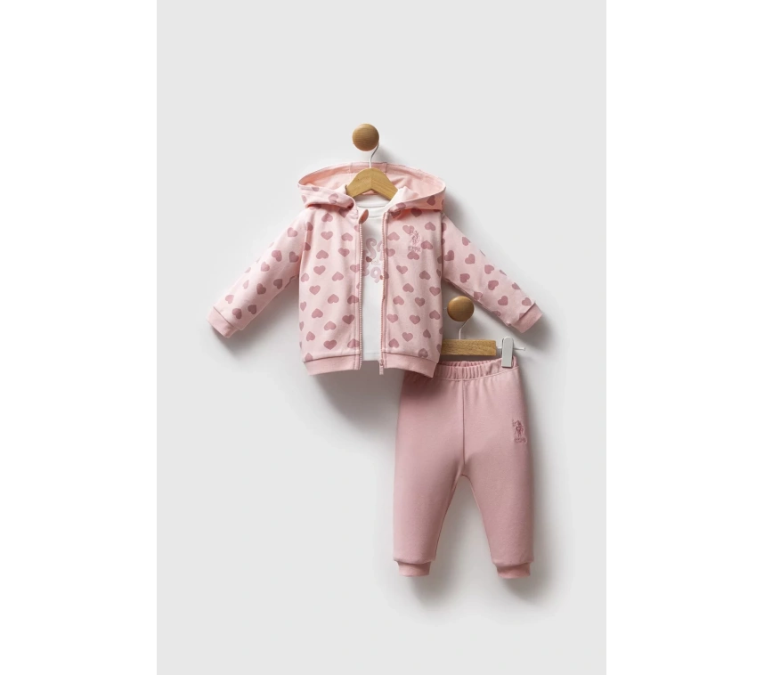 U.s. Polo Assn 3lü Takım Usb2712 Açık Pembe