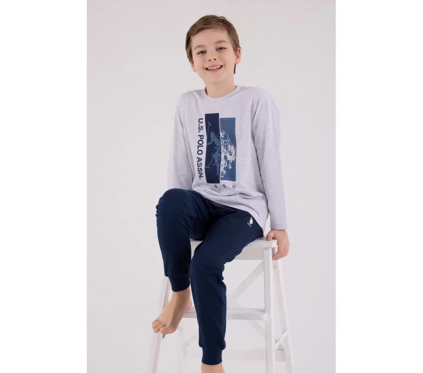 U.s. Polo Assn  Uzun Kol Pijama Takım Us2206-4 Karmelanj