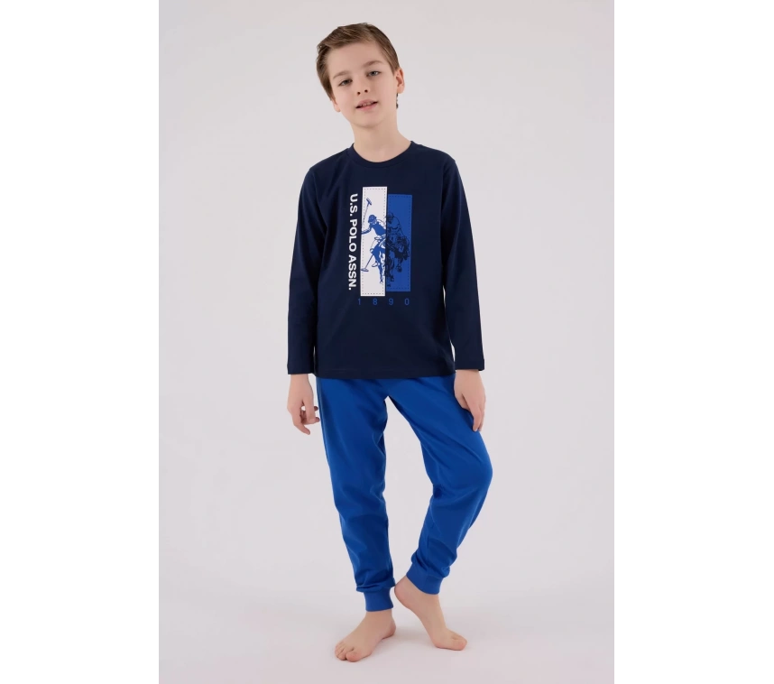 U.s. Polo Assn  Uzun Kol Pijama Takım Us2206-4 Lacivert