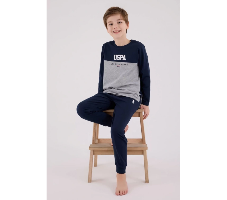 U.s. Polo Assn Uzun Kol Pijama Takım Us2220-4 Lacivert