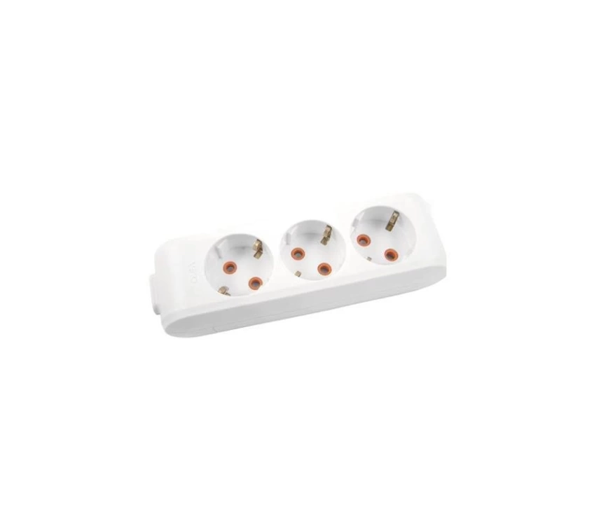 Viko Multi-Led Üçlü Priz Topraklı Çocuk Korumalı Klemensli-Beyaz