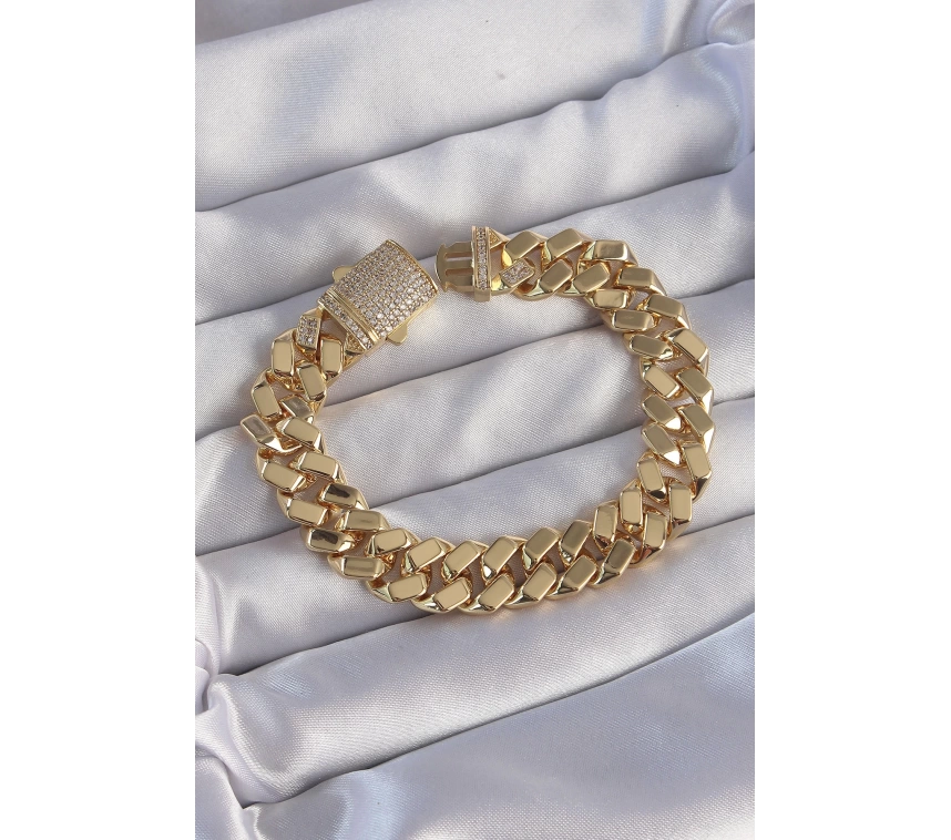 Vip Seri Gurmet Zirkon Taşlı Gold Renk Bileklik