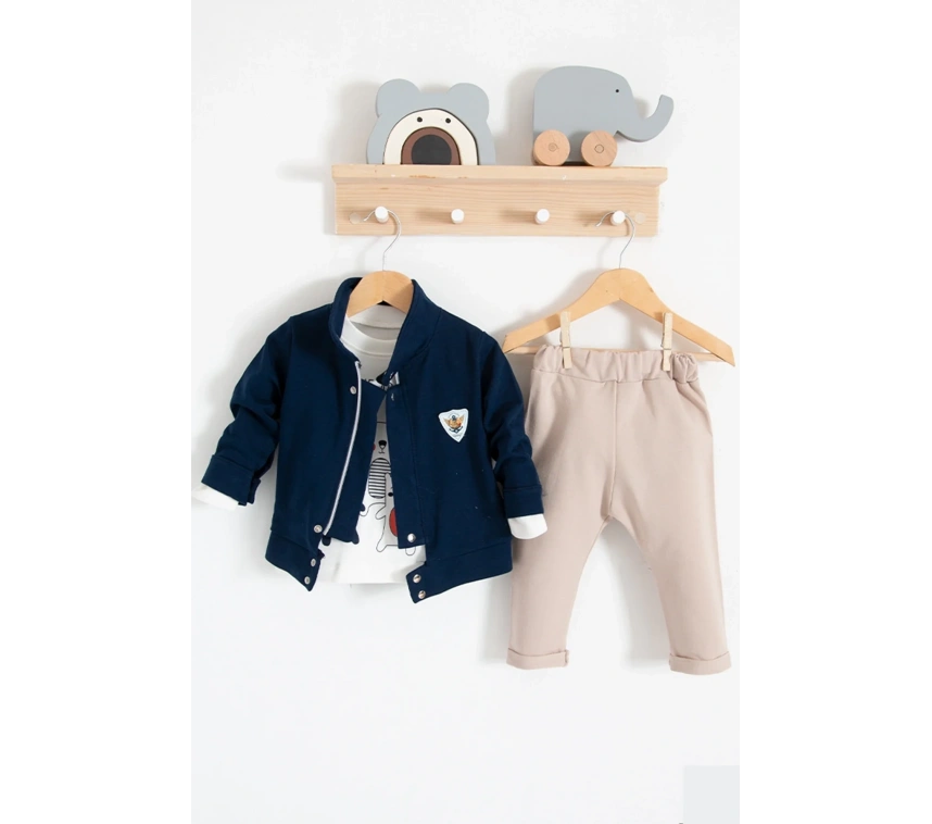 We Are Ceketli 3lü % 100 Pamuk Erkek Bebek Takımı