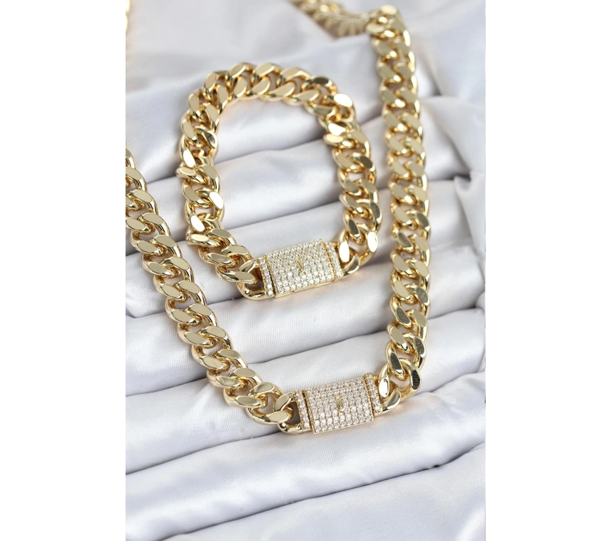 Xuping Gurmet Gold Renk Kolye ve Bileklik Seti