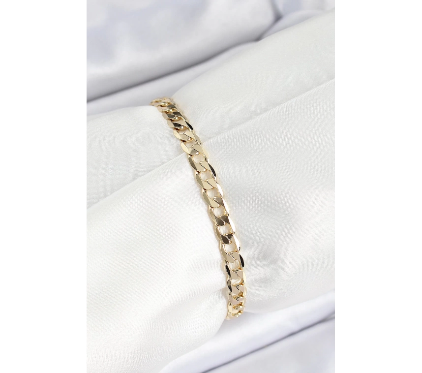 Xuping Pirinç Klasik Ezme Zincir Model Gold Renk Kadın Bileklik