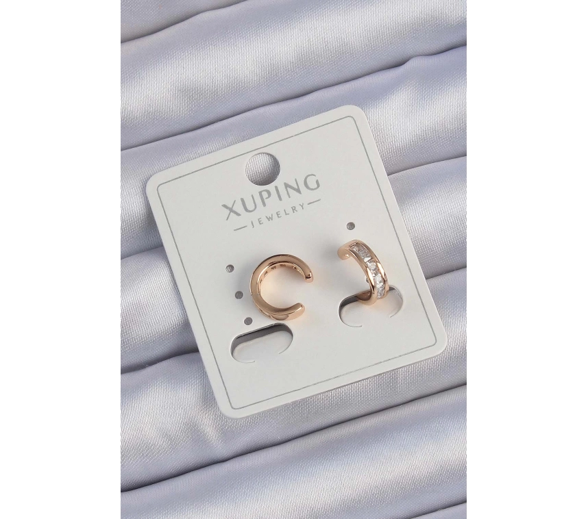 Xuping Rose Renk Zirkon Taş Kaplama Earcuff Küpe