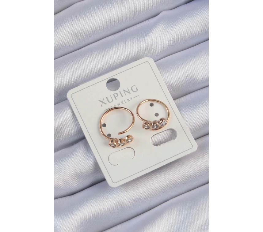 Xuping Rose Renk Zirkon Taşlı Su Yolu Küpe