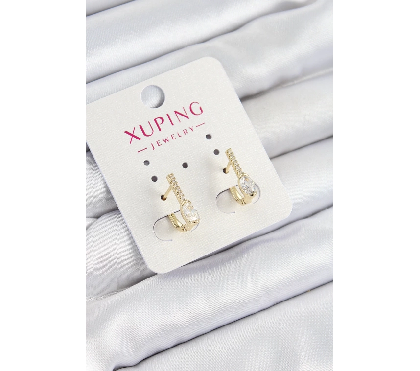 Xuping Zirkon Taşlı I Model Gold Renk Kadın Küpe