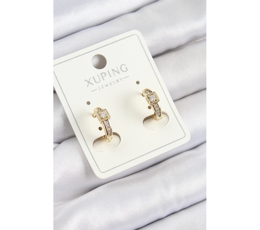 Xuping Zirkon Taşlı Kemer Model Gold Renk Kadın Küpe