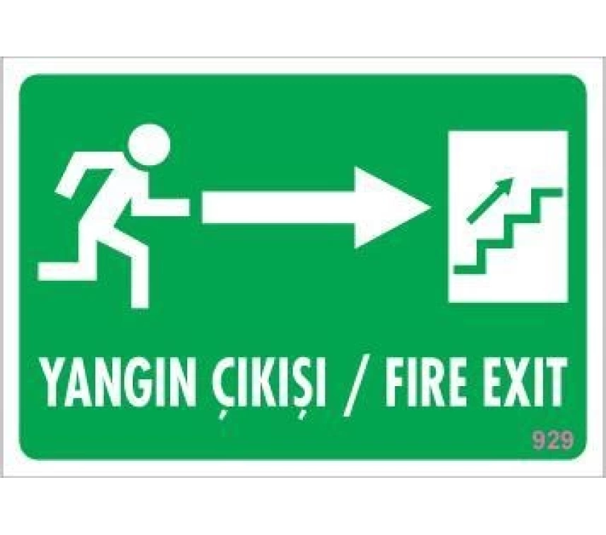 Yangın Çıkışı Uyarı Levhası 17,5x25 KOD:929