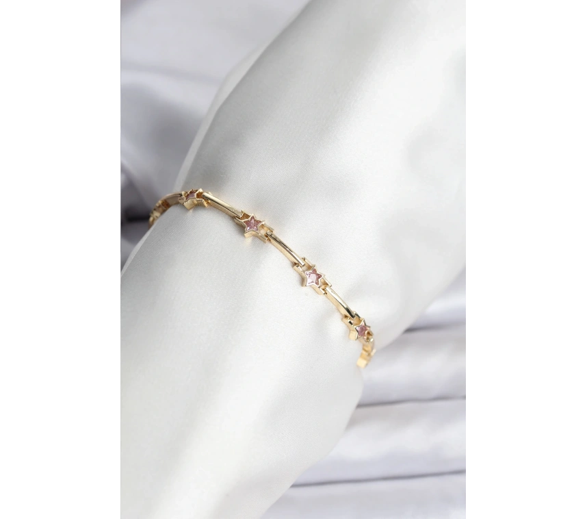 Yıldız Model Gold Renk Pirinç Bileklik