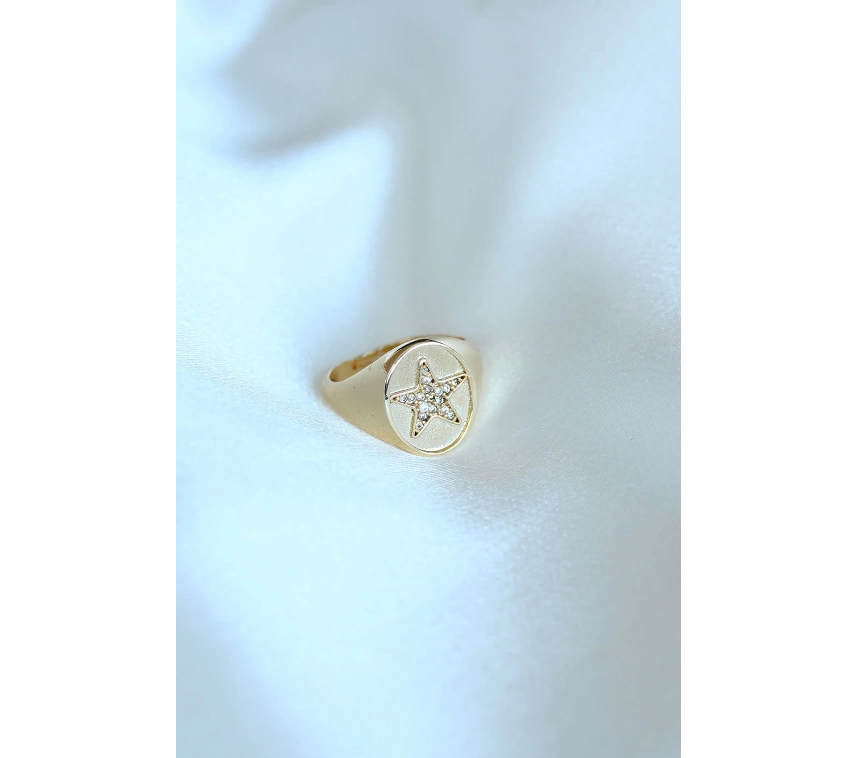 Yıldız Model Gold Renk Yüzük