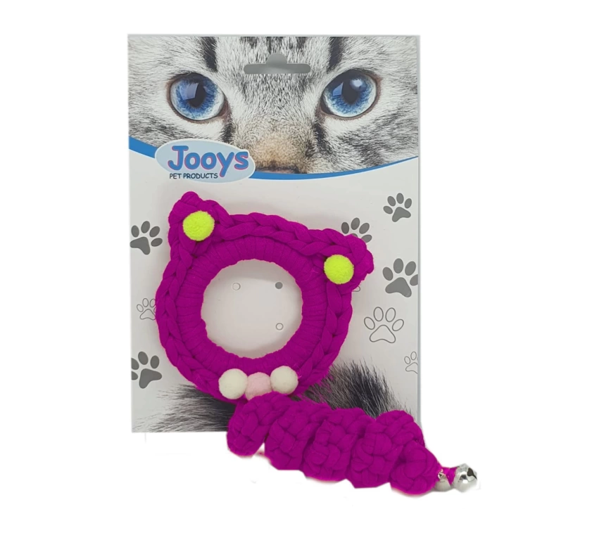 Zilli Kedi Örgü İpi 15 cm Pembe