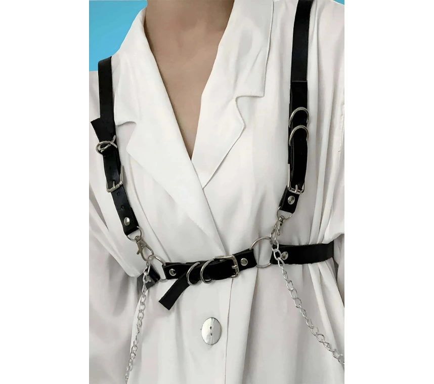 Zincir Ve Halka Detaylı Elbise Üzeri Kemer - Brf810