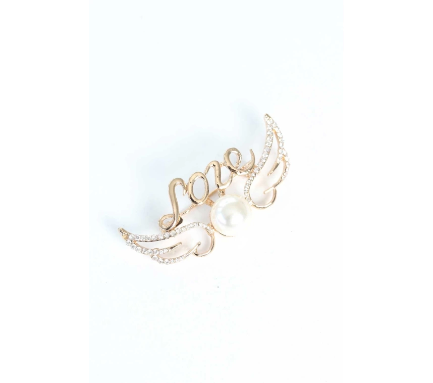 Zirkon Taşlı Metal Broş