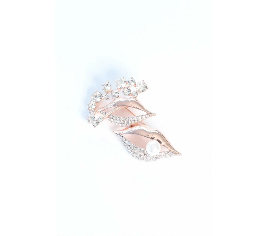 Zirkon Taşlı Metal Broş