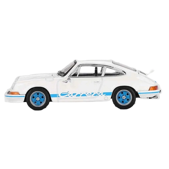 Nessiworld Mini GT 1/64 Porsche 911 Carrera RS 2.7 Grand Prix White with Blue Livery