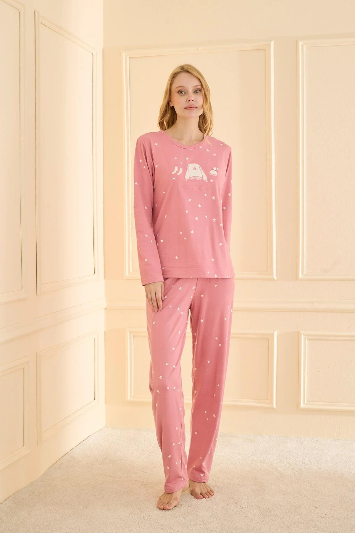 19104 Kadın Uzun Kol Pijama Takımı