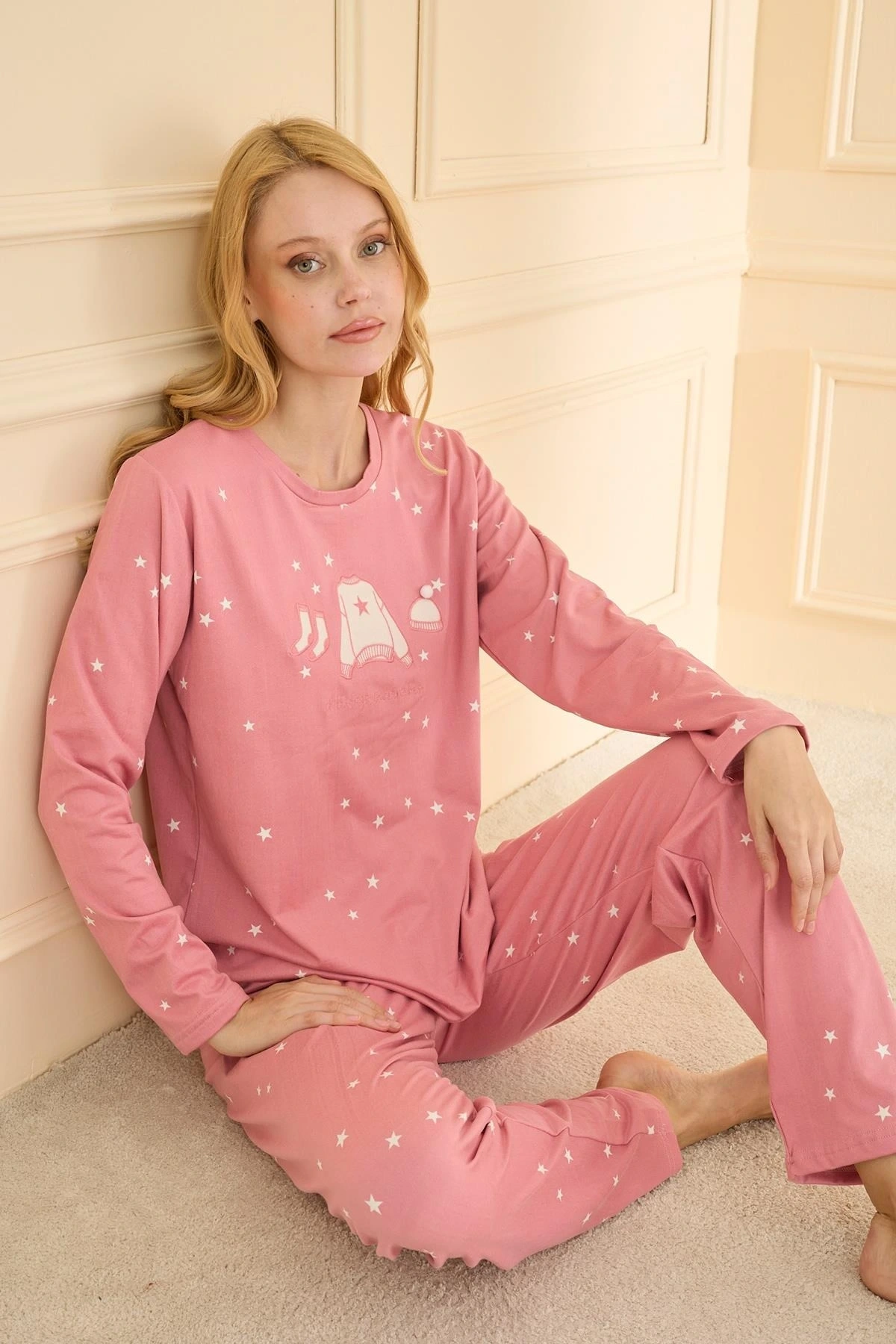 19104 Kadın Uzun Kol Pijama Takımı