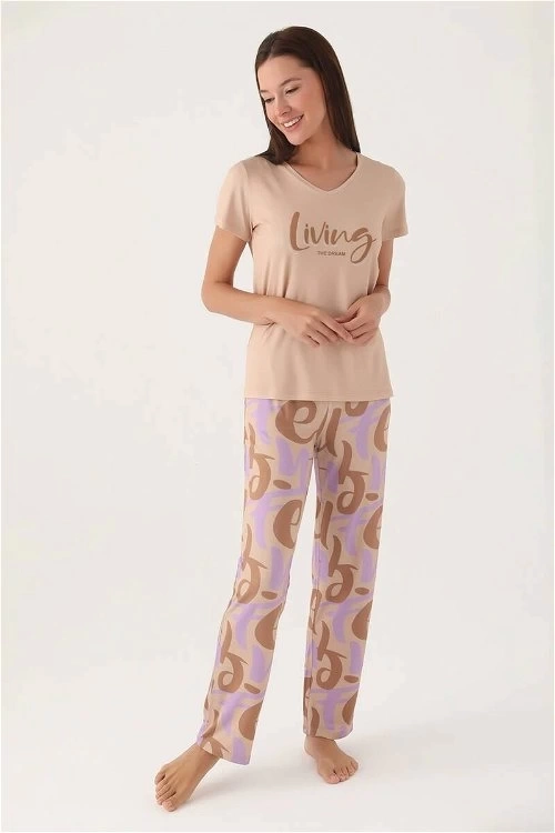 2911-s Kadın Kısa Kol Pijama Takımı