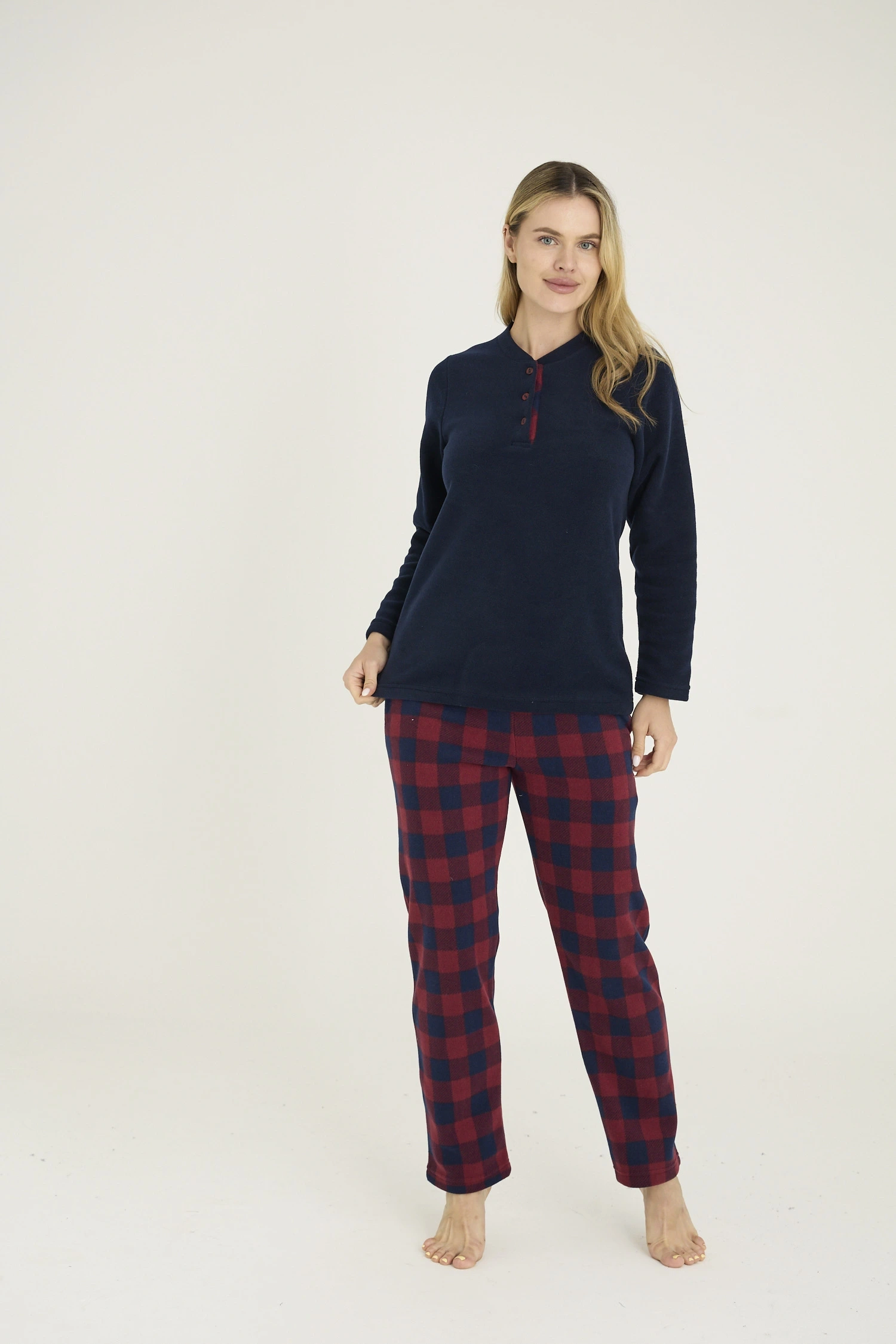 7304-k Kadın Midi Yaka Pijama Takım