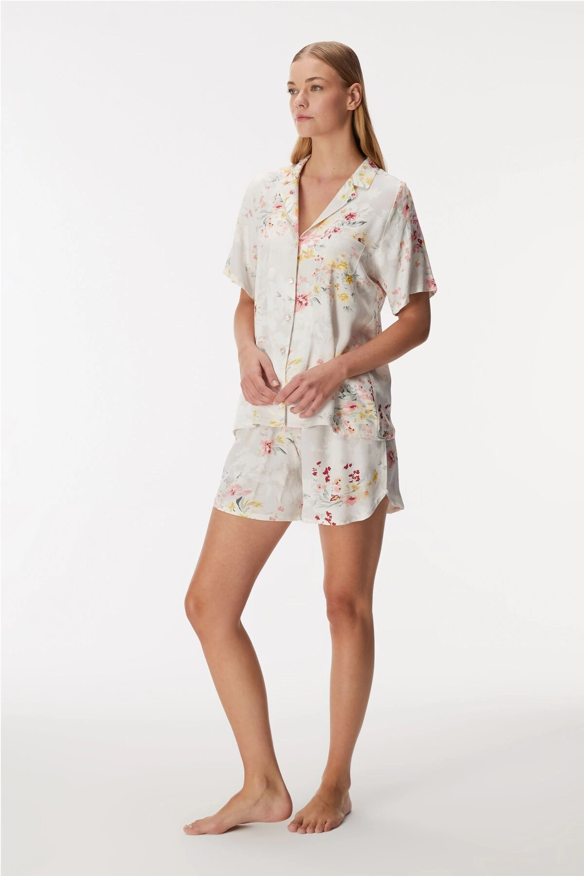 Anıl 11355 Kadın Kısa Kol Gömlek Ve Şort Takım