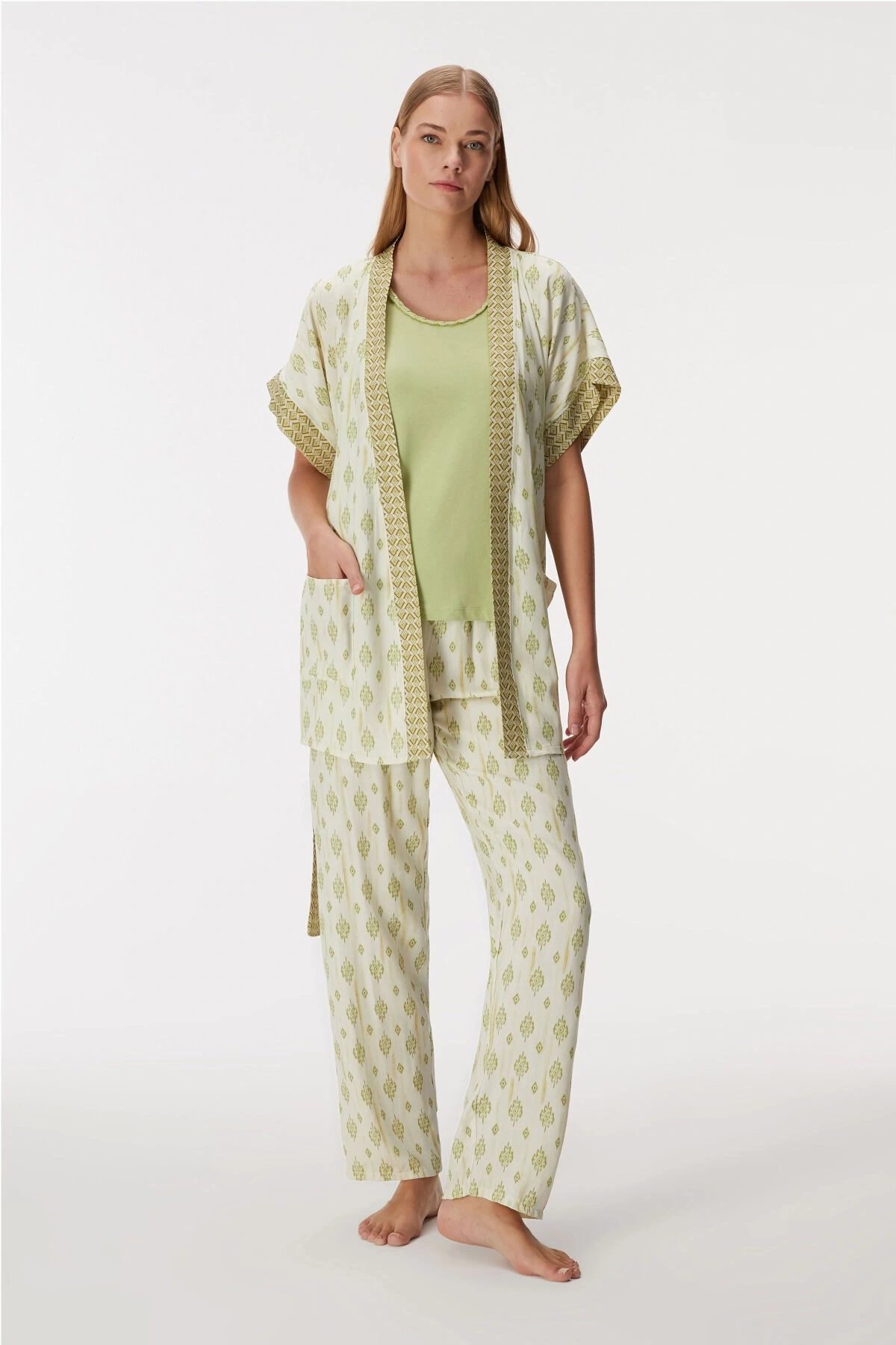 Anıl 11421 Kadın Sabahlık, Atlet Ve Pantolon Takım