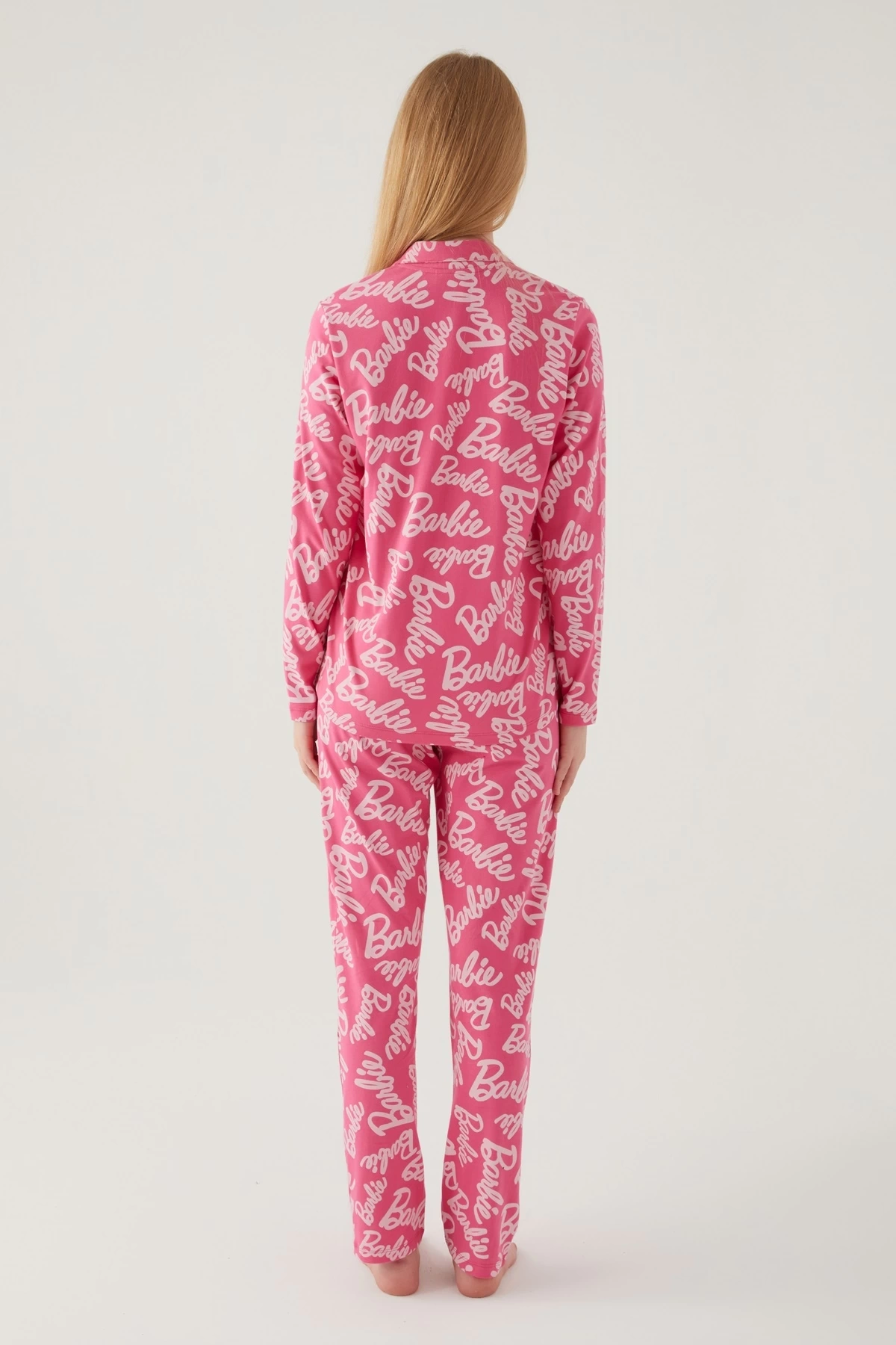 Barbie 1767-s Kadın Gömlek Yaka Pijama Takımı