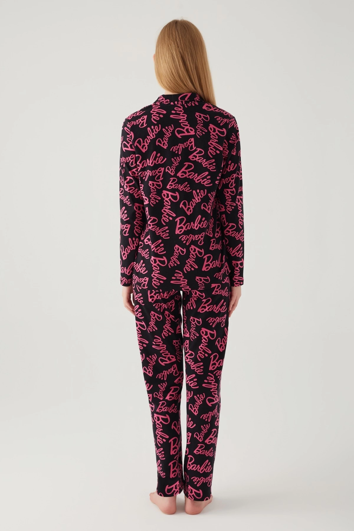 Barbie 1767-s Kadın Gömlek Yaka Pijama Takımı