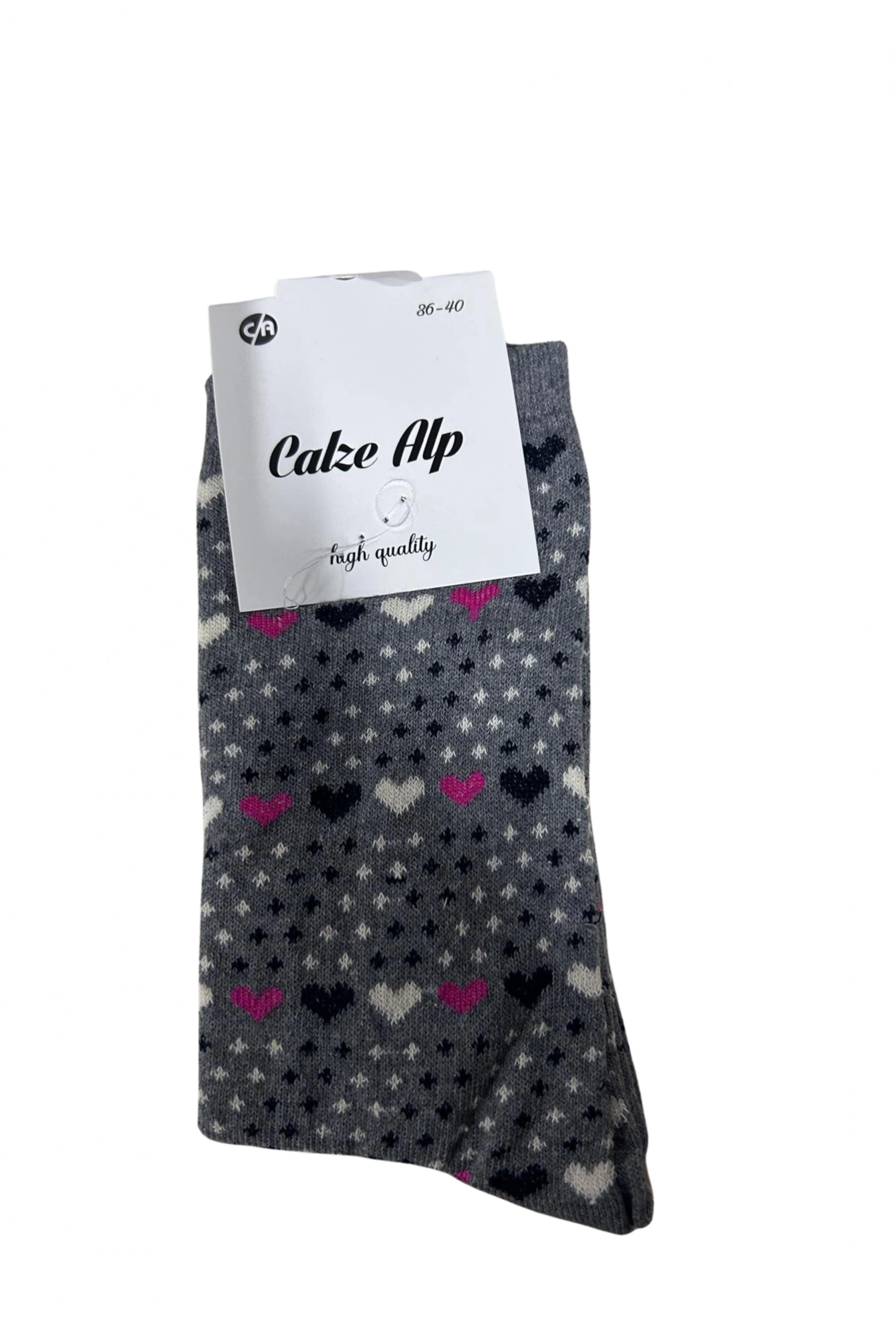 Barış Kalp Desenli Likralı Kadın Soket Çorap 1 Adet