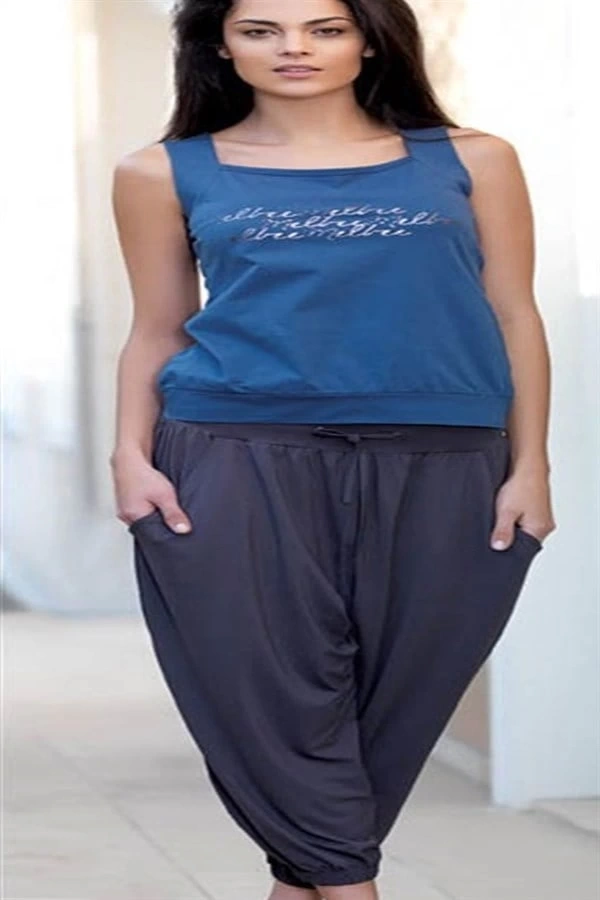 Bayan Yazlık Poly Şalvarlı Pijama 21519
