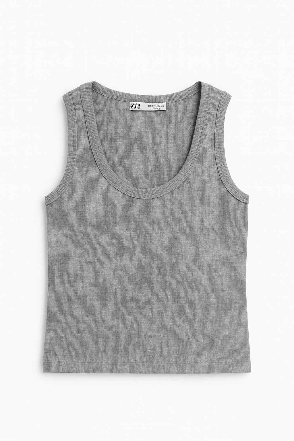 Crop Kalın Askılı Body Gri Renk