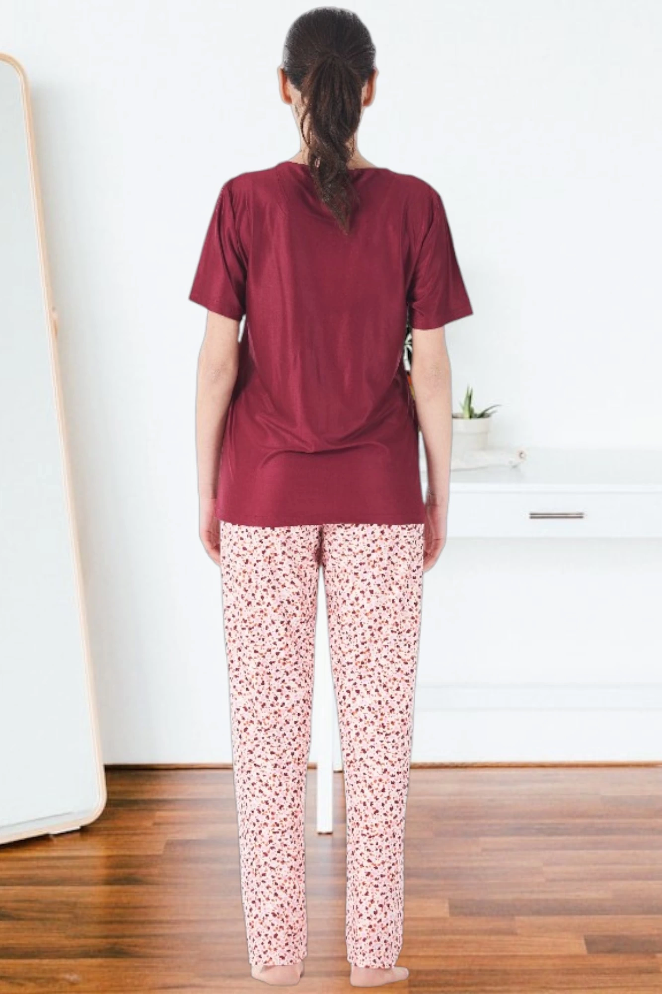 Estiva 25165 Kadın Marla Çiçekli Kısa Kol Pijama Takımı