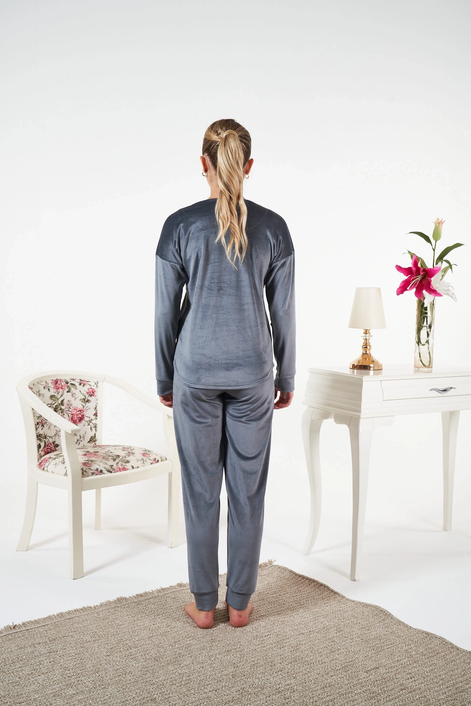 Estiva 25383 Uzun Kol Kadife Pijama Takımı