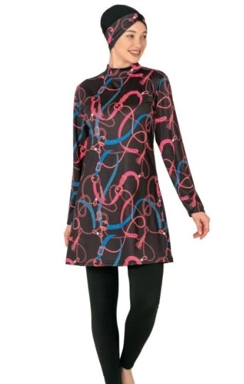 Fantasy 3408 Bayan Desenli Tesettür Mayo