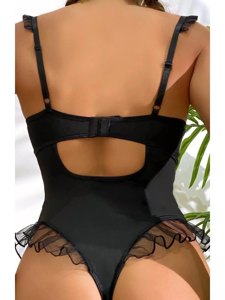 For Dreams 8417 Fantazi Tül Detaylı Bodysuit