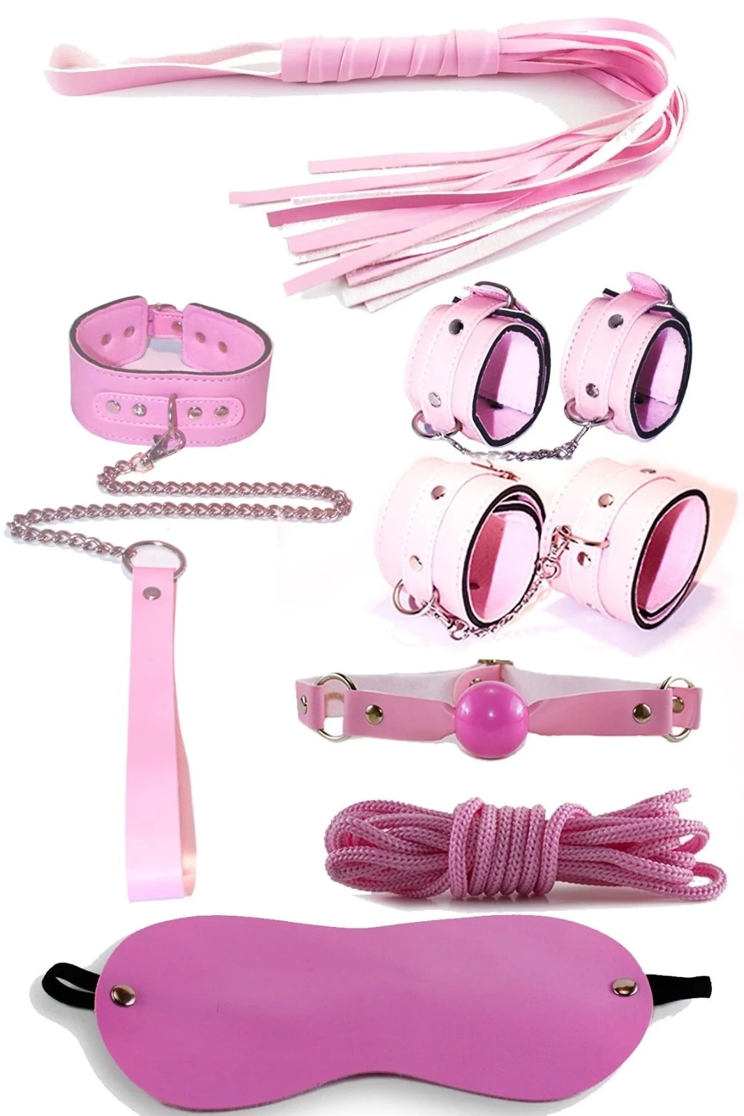 Fordreams 907 Fantezi 7 Parça Kırbaç-kelepçe Seti