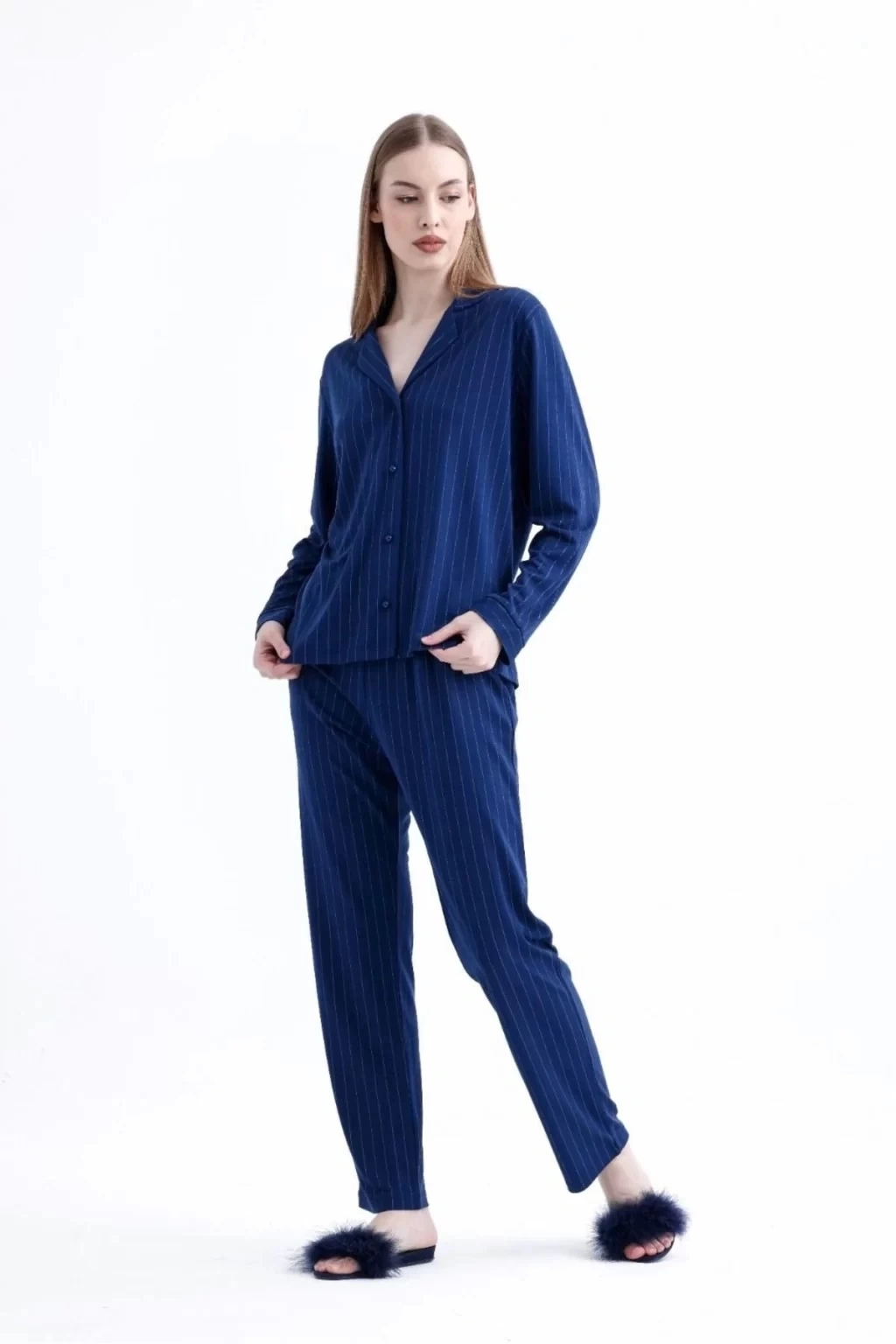 Freshness 775 Kadın Çizgili Penye Pijama Takımı