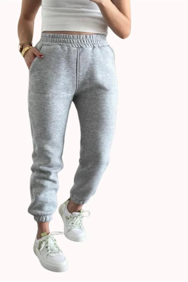 Jogger 3 İplik Şardonlu Cepli Tek Alt
