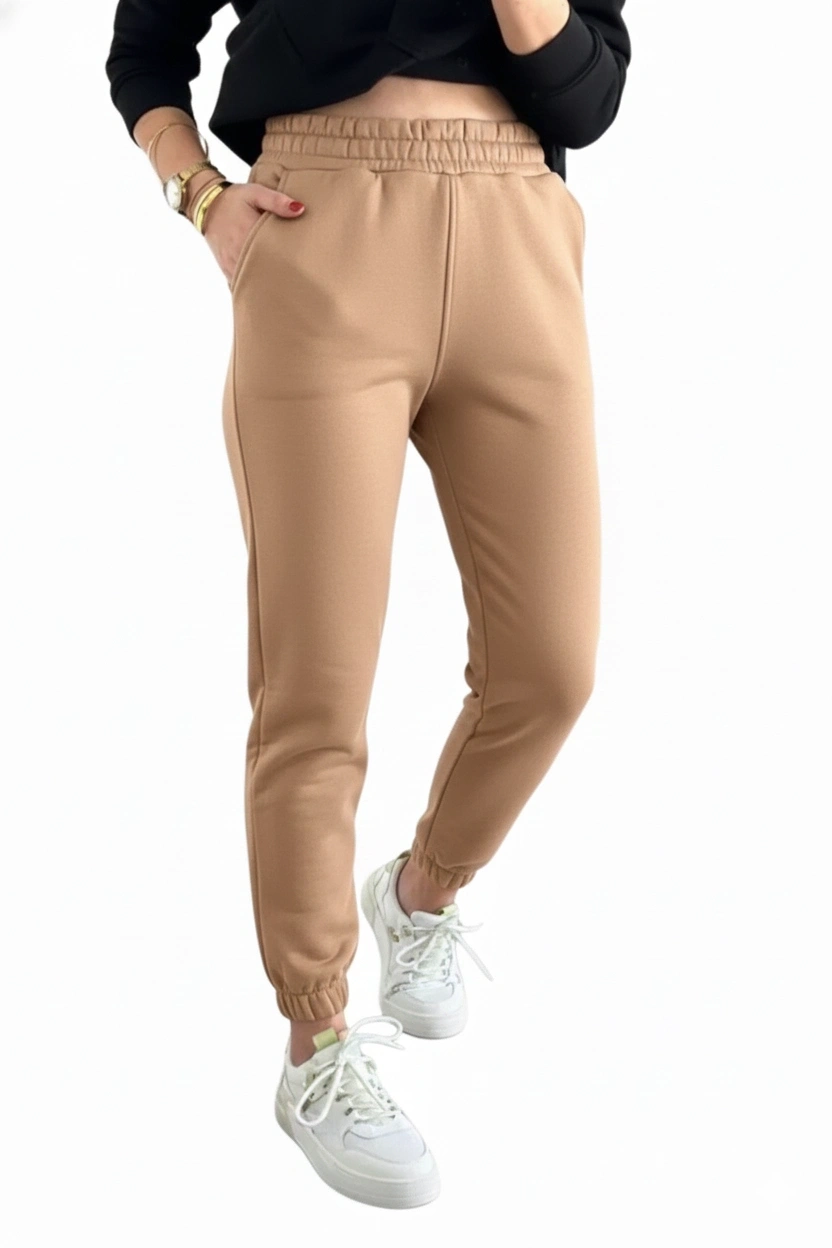 Jogger 3 İplik Şardonlu Cepli Tek Alt