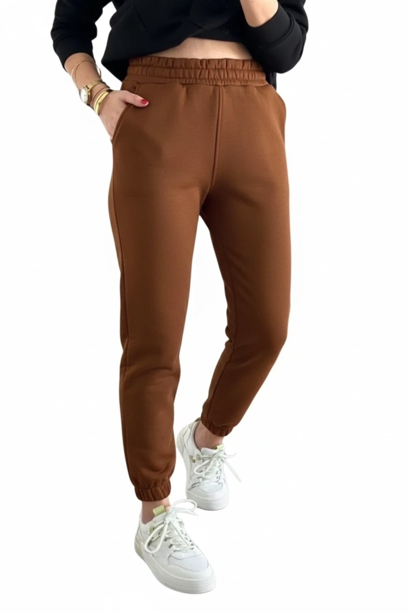 Jogger 3 İplik Şardonlu Cepli Tek Alt