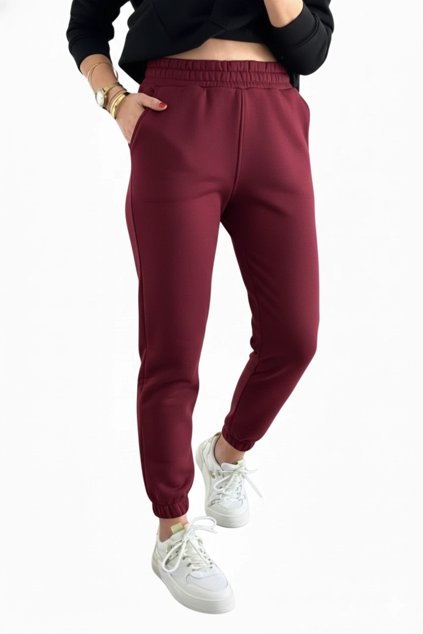 Jogger 3 İplik Şardonlu Cepli Tek Alt