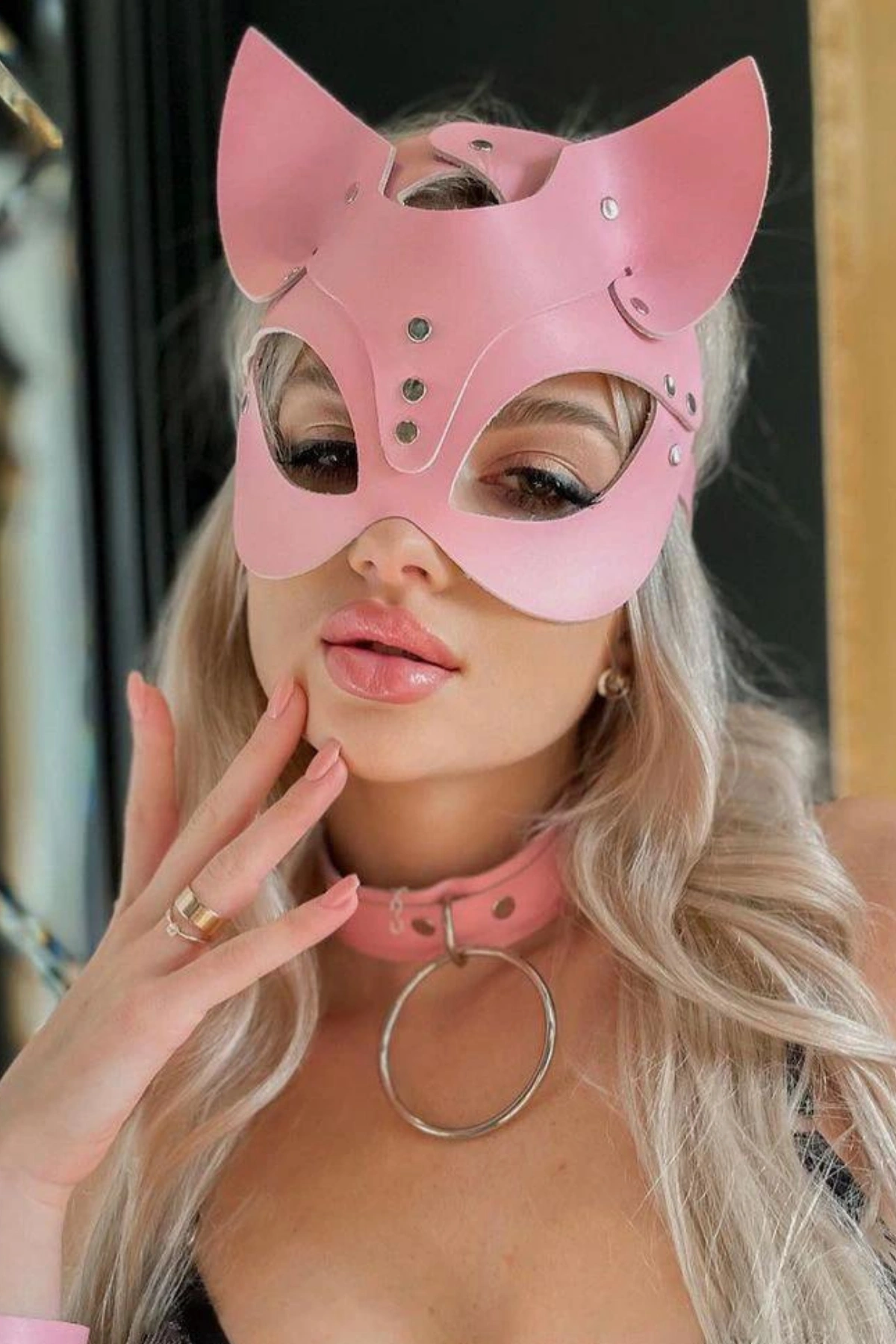 Lesca Fantezi Maske Ve Boyunluk