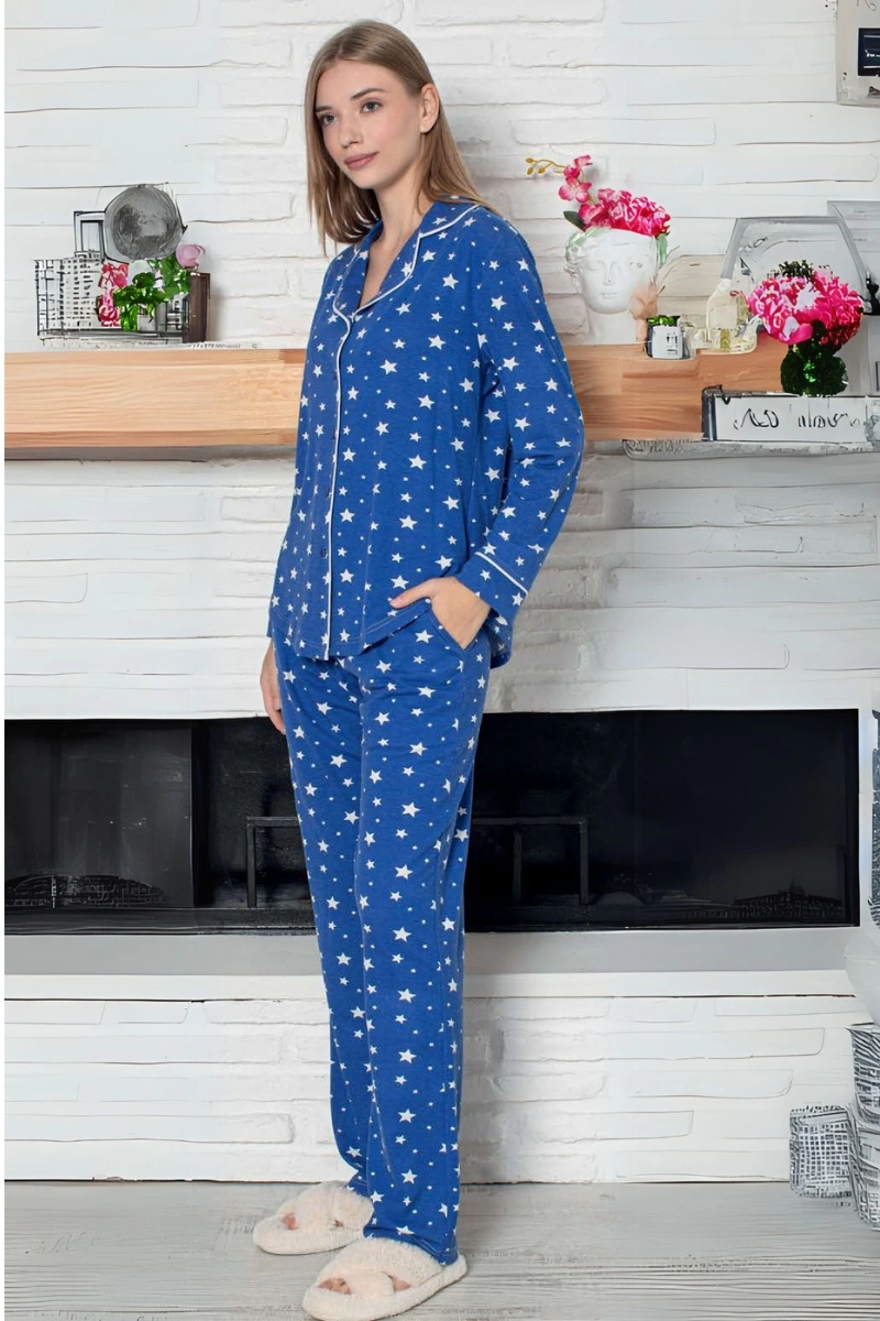 Limissi Desenli Pamuk Viskon Pijama Takımı