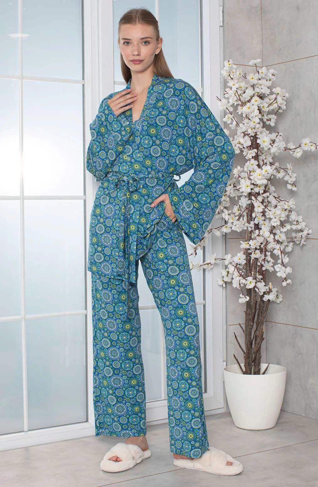 Limissi Viskon Desenli Pijama Yakımı